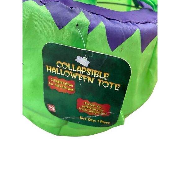 Lot Of 2 Collapsable Pumpkin Trick Or Treat Buckets Halloween Spooky Holiday - Picture 9 of 14